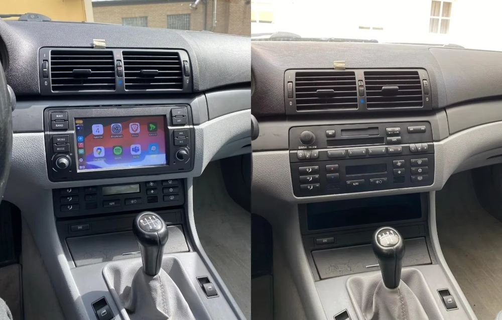 Radio 2 DIN Android BMW E46 + Carplay + Android auto + GPS + Kit mãos
