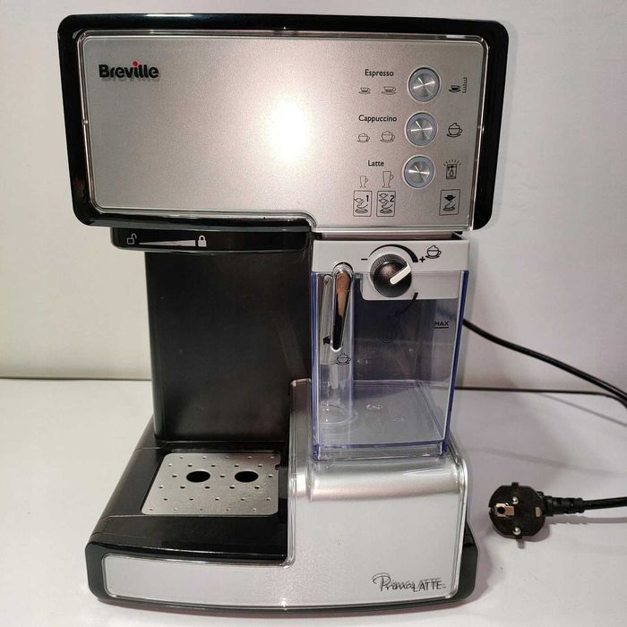 B80 Kolbowy ekspres ciśnieniowy BrevillePrima Latte 1238Wsrebrny/szary