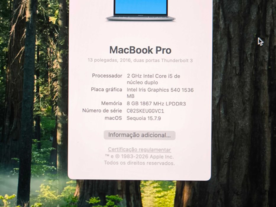 Apple Macbook Pro 13 i5 2016 SSD 128GB 8GB ram Retina