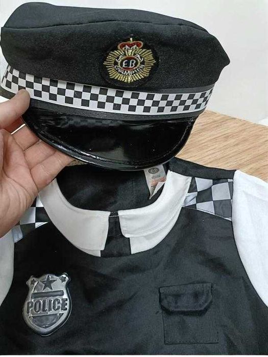 детский игровой карнавальный  Костюм полицейский полиция с головным убором 8-9 лет