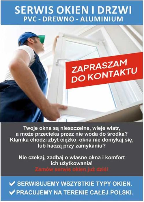 Naprawa serwis Okien drzwi Regulacja konserwacja Renowacja