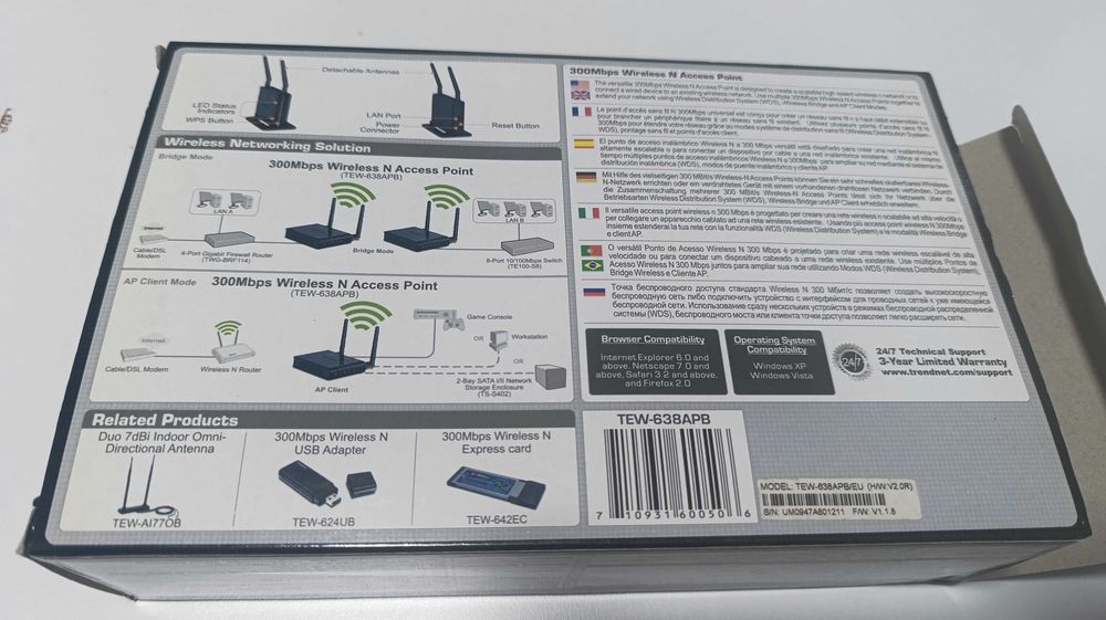 Ponto de Acesso Wireless TRENDnet TEW-638APB