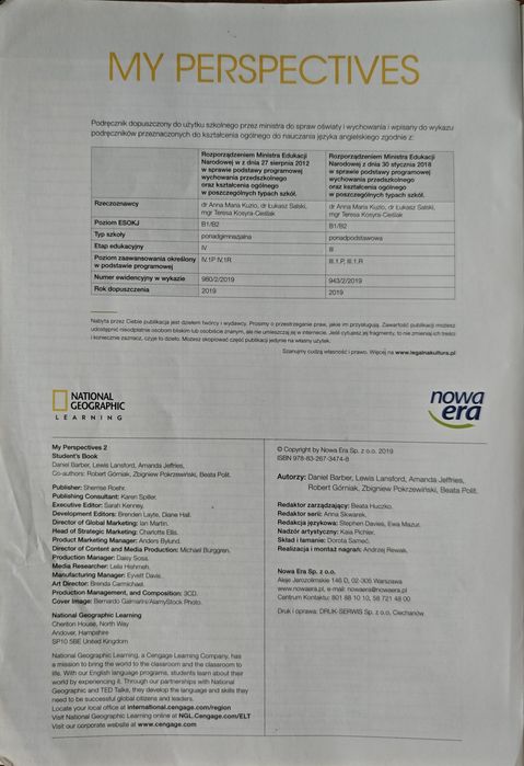 My perspectives 2 podręcznik