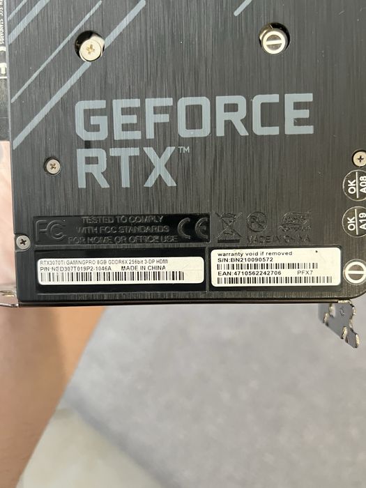 Palit RTX3070 ti 8GB