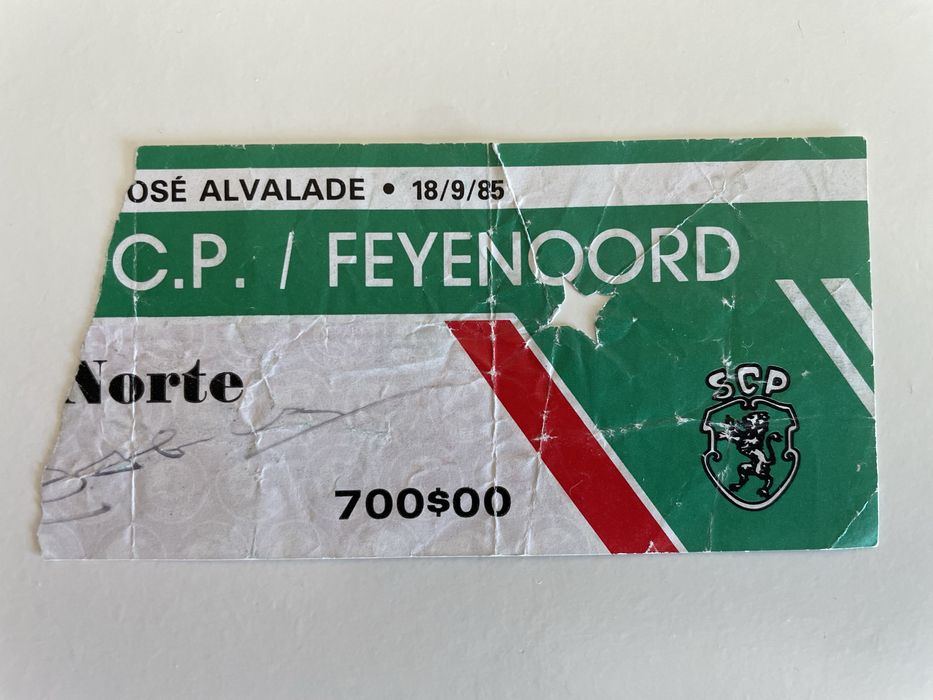 Bilhetes do SPORTING clube Portugal competições Europeias 1985