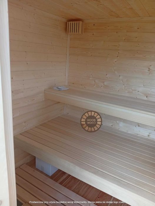Sauna ogrodowa z tarasem