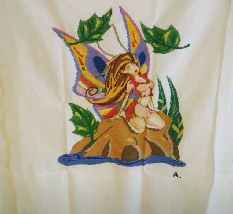 Set of 3 cross stitch frames with butterflies64584902231298121