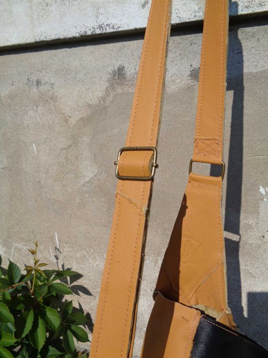 Artystyczna torebka skórzana z kotami. Handmade