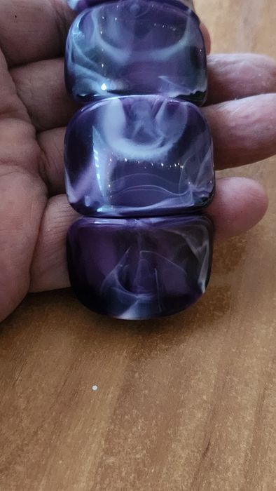 Tanio Bransoleta duża imitacja ametystu