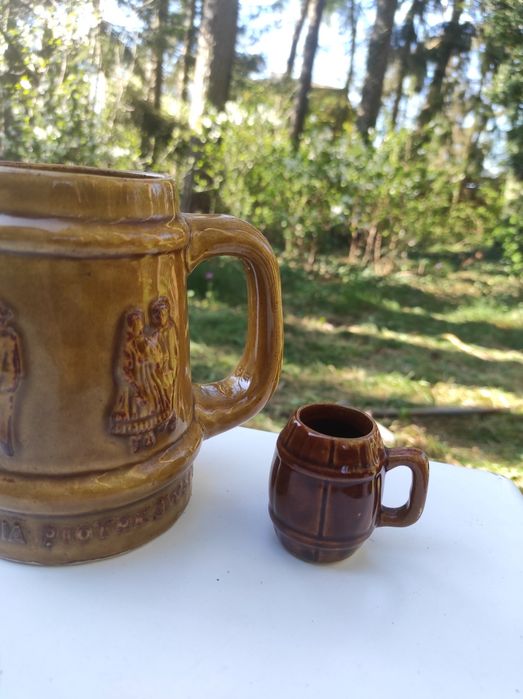 Kufel ceramiczny pamiątki z Ziemi Piotrkowskiej PRL