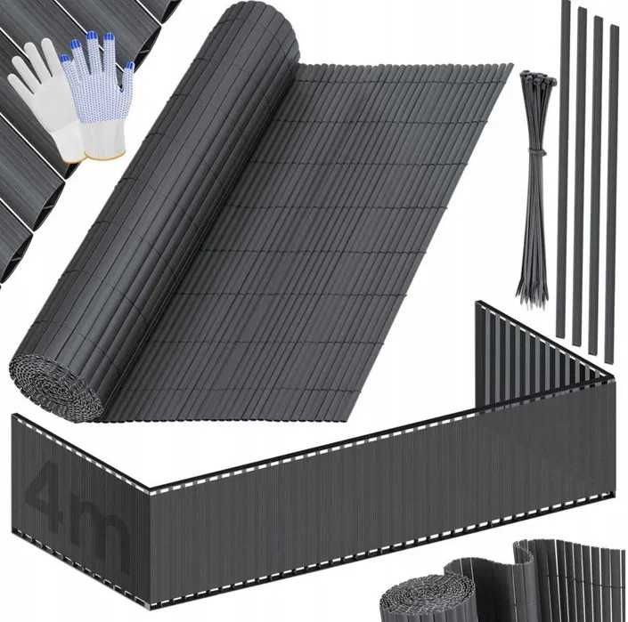 KESSER Mata Prywatności 90x400cm Szara Balkon Taras Osłona Ochrona UV