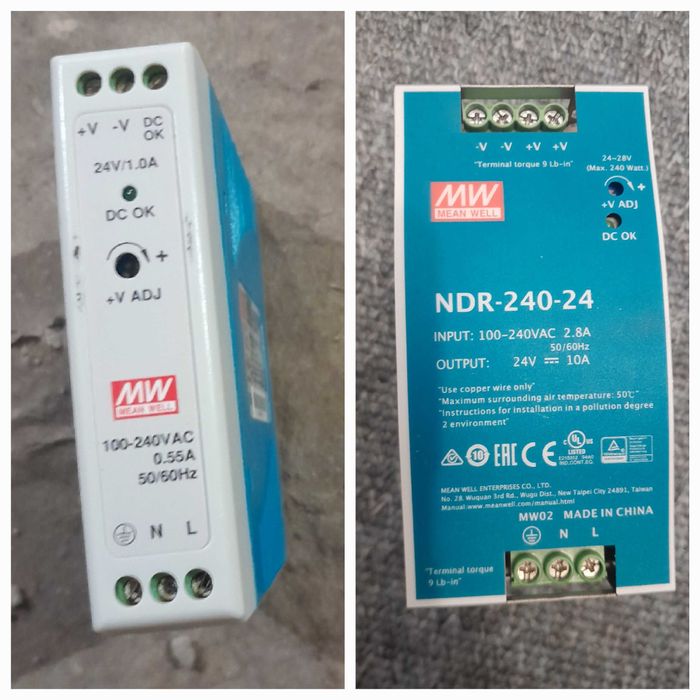 Блоки живлення 24 v . На дін рейку