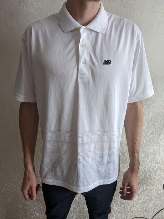 Белая футболка поло New balance L и Tommy Hilfiger XL