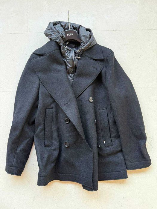 Sobretudo BOSS C-Hyde-Pcoat-RC-234 100 por cento lã com capuz