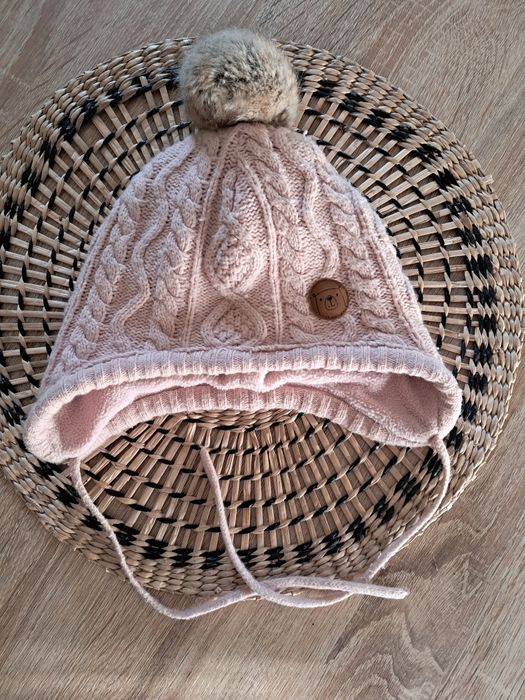 Ciepła, zimowa czapka z polarem/86/92/ H&M