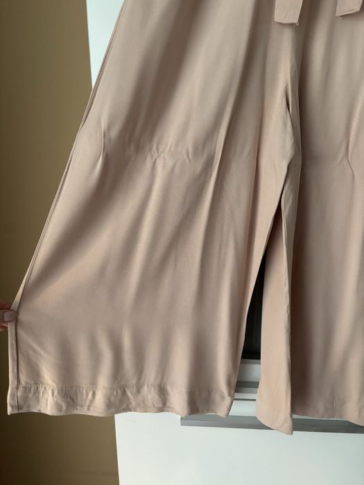 Spodnie culotte | pudrowy róż