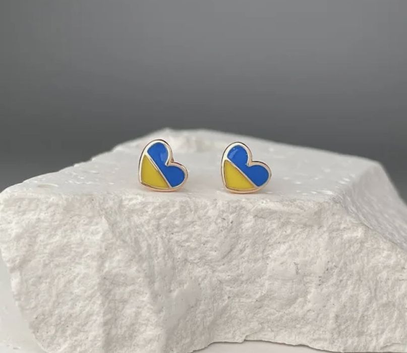 Сережки патріотичні в вгляді сердець