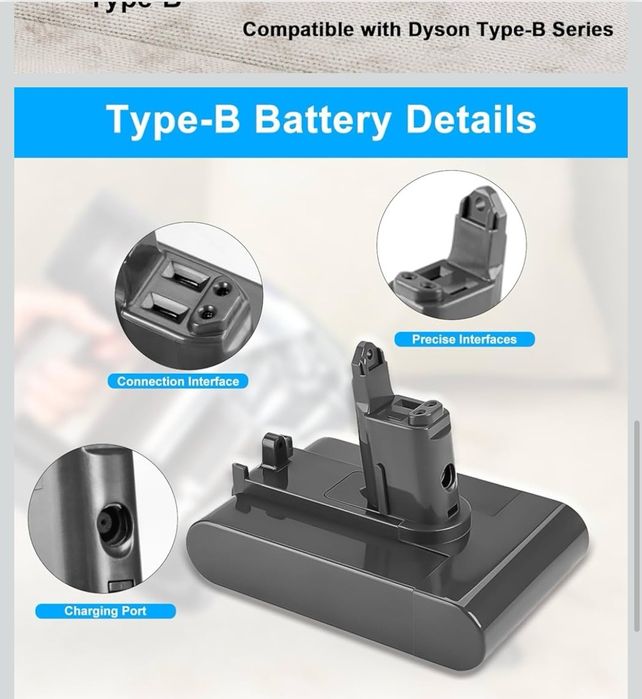 Bateria do Dyson DC35 DC31 DC34 DC44 22,2V 4000mAh