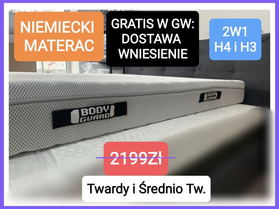 Niemiecki 160x200 140x200 180x200 Materac Bett1 BodyGuard H4 H3