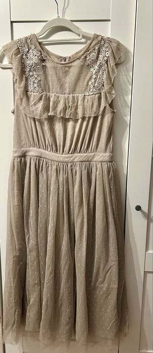 Sukienka nude/beż- Tiulowa