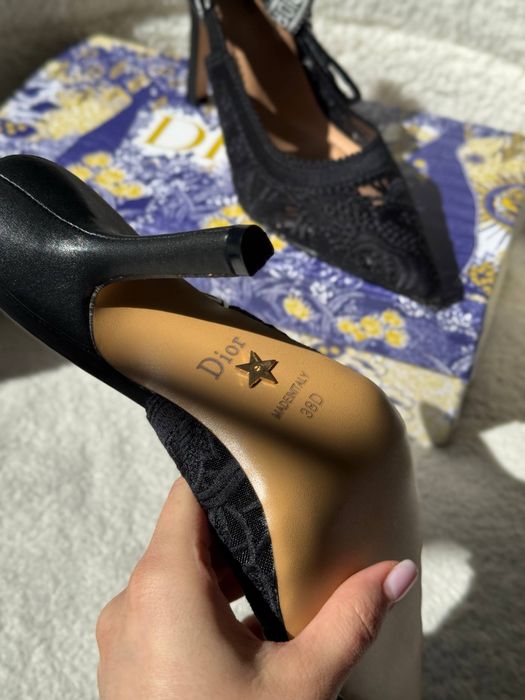 Каблуки Dior чорні ажур 38,40