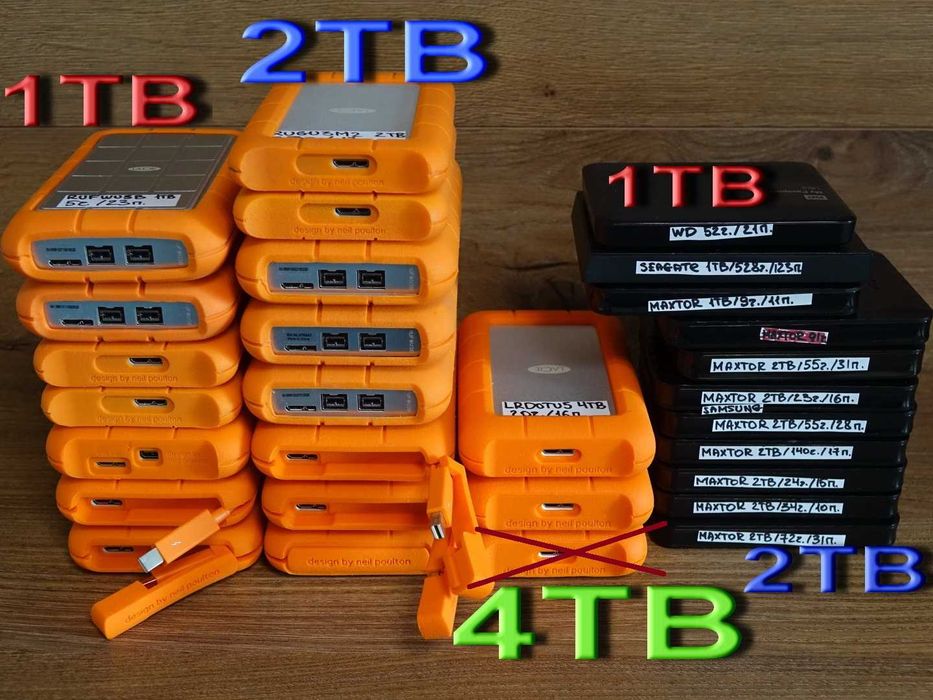 Зовнішній диск LaCie Rugged 4TB 2TB 1TB, ip67 від вологи пилу та ударів, Samsung, WD, Maxtor, Seagate