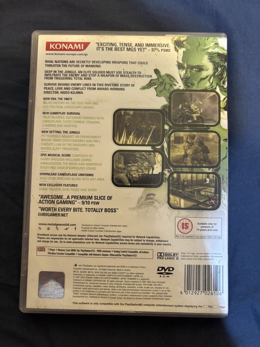 Metal Gear Solid 3 snake eater ps2