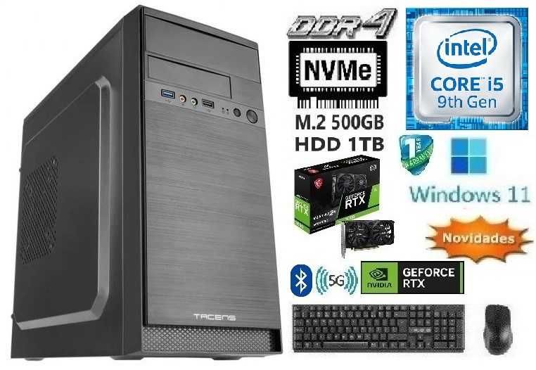 Pç Gamer 9ªG|i5-9600-4.6G|16G|NVMe512G+HD1TB|RTX3050-8G|5G+BT|W11