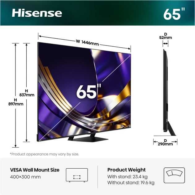 Телевізор Hisense MiniLED  65U7S PRO Нова модель 2026-2027!