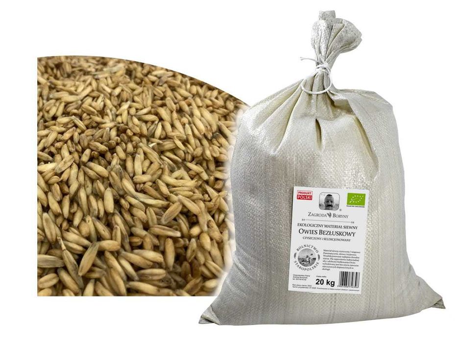 Owies Bezłuskowy Siewny Jary Owies Nagi Owsik 20 KG