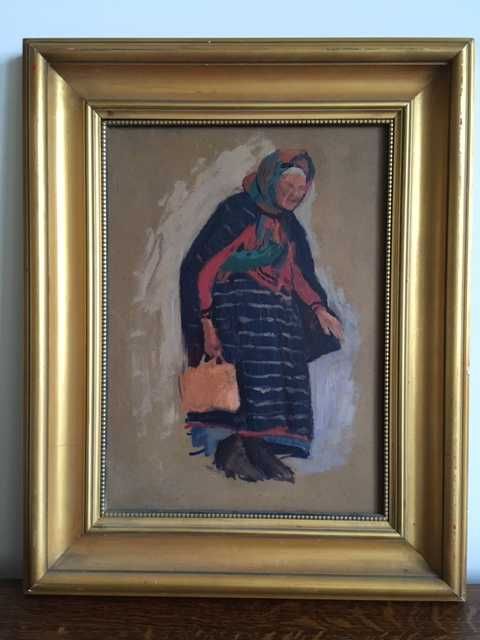 Stanisław CZAJKOWSKI -Stara wieśniaczka z Wojszyna. Obraz olejny