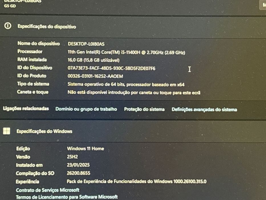 Portatil gamer Gigabyte rtx 3050 4 GB 16 gb ram e um i5 11th