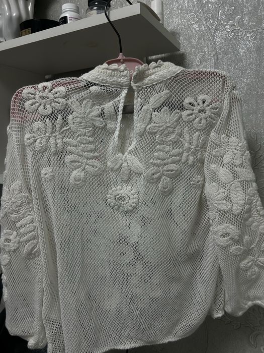 Zara мереживна напівпрозора  блуза