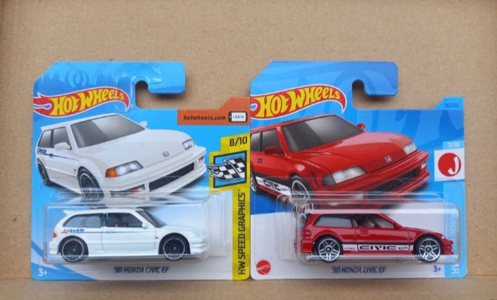 Conjunto 2 - 90 honda civic ef hot wheels