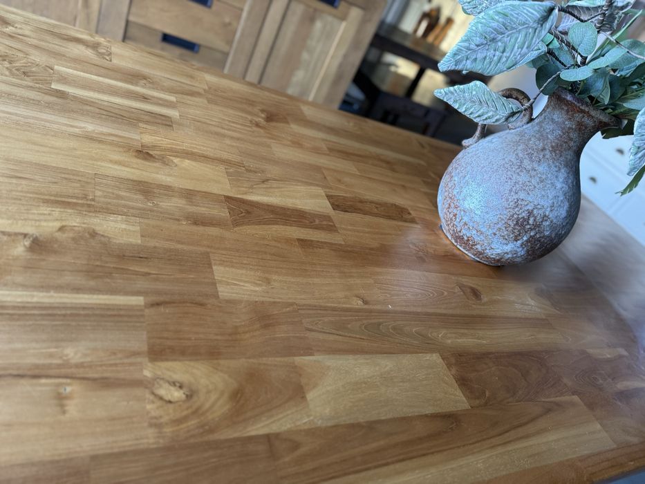 DUŻY Stół klasztorny drewniany TEKOWY loft  kolonialny czarny 225