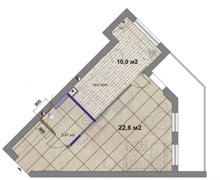 1-комнатная квартира по адресу (площадь 40 м²) - Atlanta.ua - фото 12