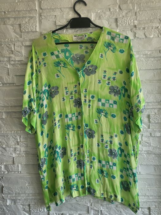 Bluzka limonkowa milutka  Duża Release   XL - 5XL z printem