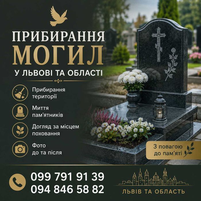 Прибирання могил у Львові