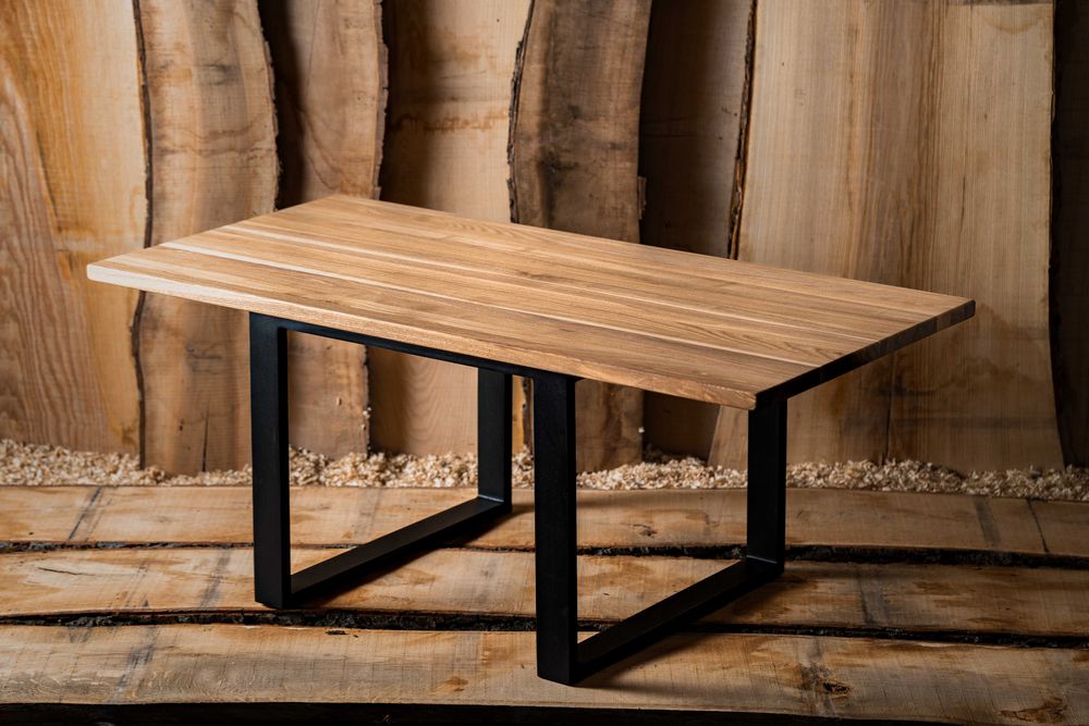 Drewniana Ława do Salonu Stolik Stół Drewniane Nogi Lite Drewno Jesion