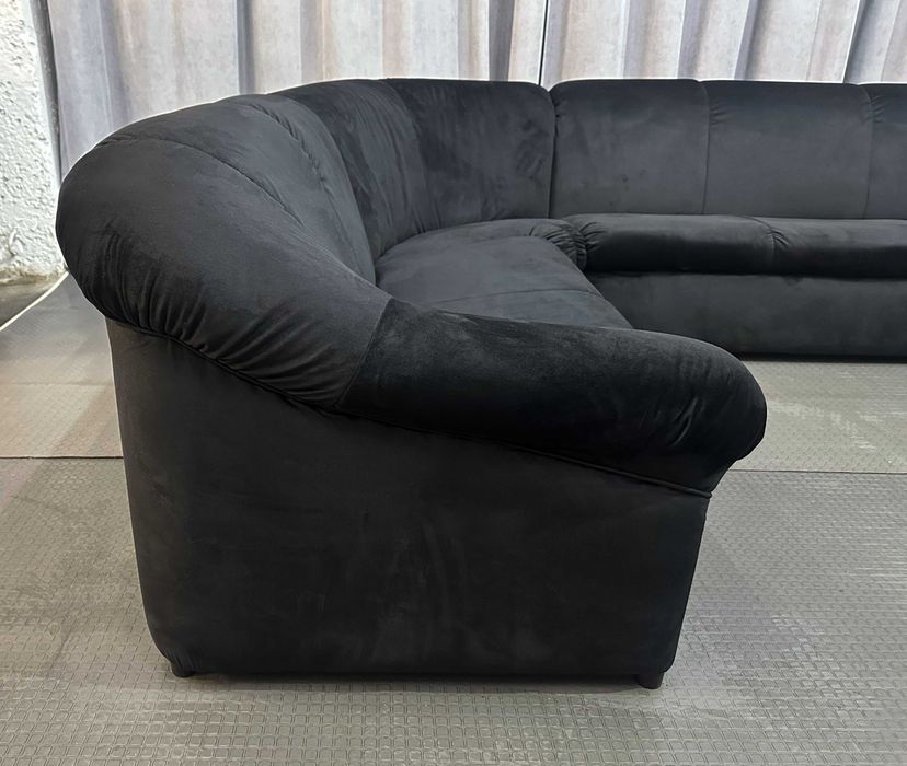 Чорний кутовий велюровий м'який диван/кутові дивани/меблі з Європи