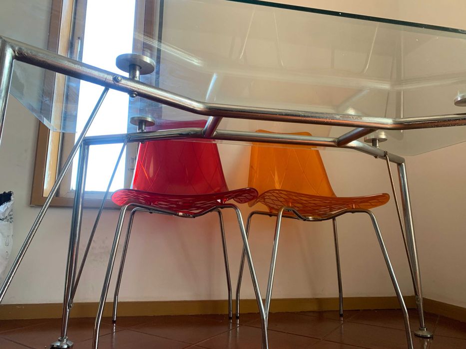 4-Seat Glass Dining Table / Made in Italy64298086117507123