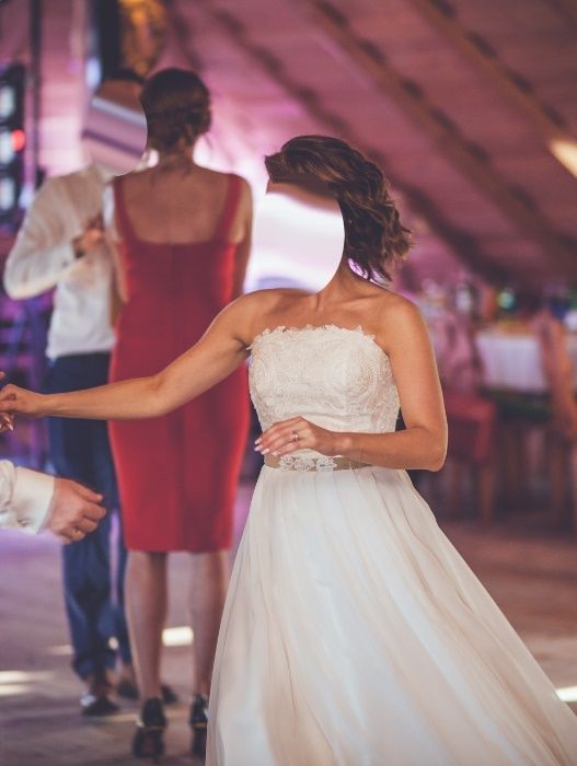 Suknia ślubna roz.36 dla niskiej dziewczyny muślinowa romantyczna boho