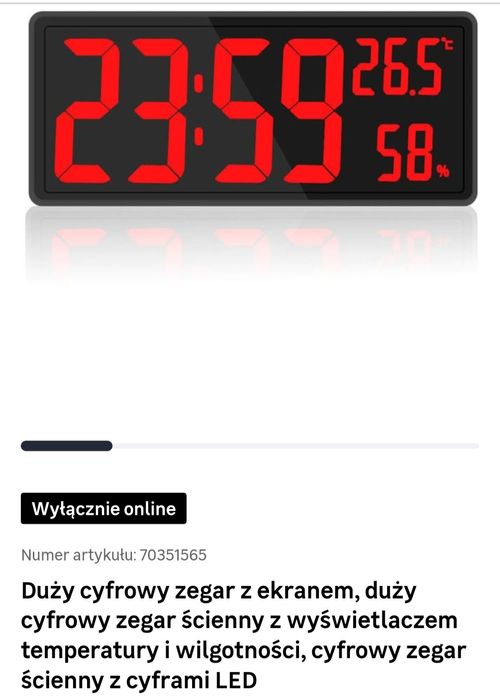 Duży zegar led scienny