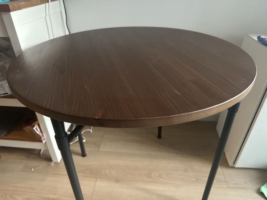 Mesa redonda Ikea GROTAN castanha e preta