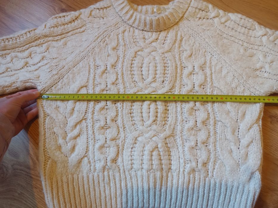 Zara sweter pudełkowy z wełną S/M