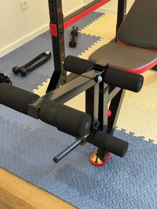 Kit Completo Home Gym: Rack 900 + 2 Bancos + Barras e Discos (~92kg)