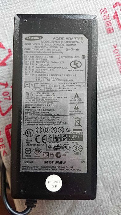 Samsung zasilacz SAD03612A-UV + kable