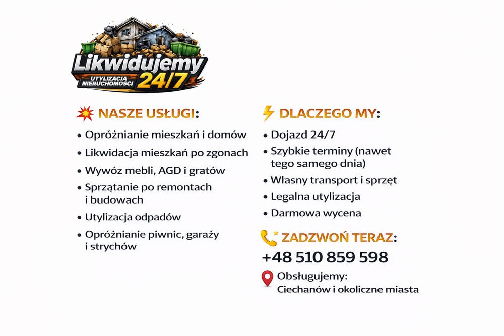 Opróżnianie Mieszkań, Domów, Piwnic.