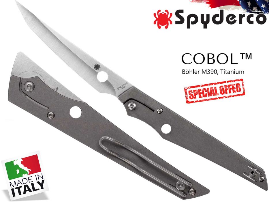Ніж Spyderco COBOL (M390, Titanium)