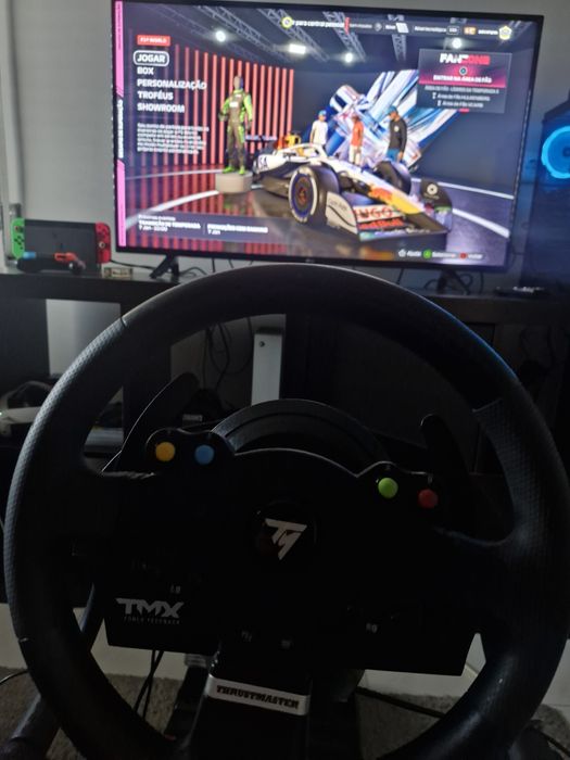 Cockpit completo. Volante,pedais e alavanca